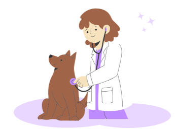 Veterinarian with a dog happy because her practice has digital forms with vetforms